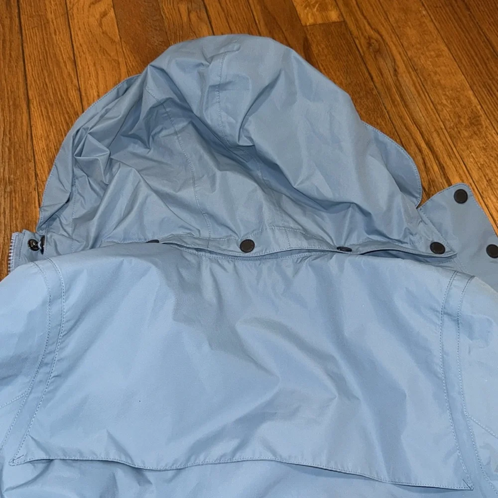Barbour Sky Blue Hooded Trench Coat - Picture 5 of 10